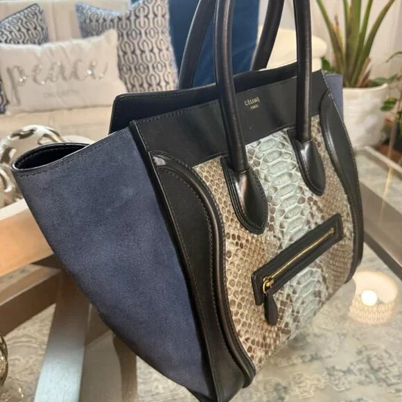 Celine Phyton Suede Large Tote Bag - Picture 4 of 7